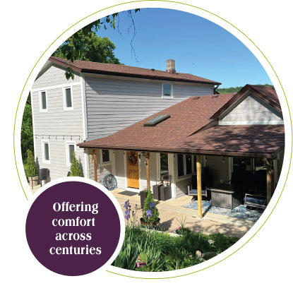 Historic farmhouse vacation rental in Galena Illinois with modern comforts